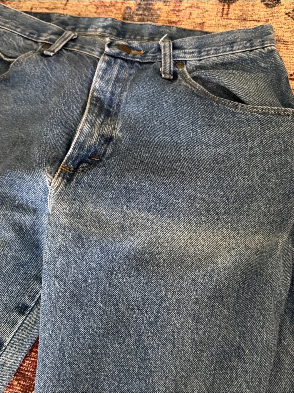 Vintage Distressed Wrangler Straight Leg Jeans 34 X 34 Regular Fit
